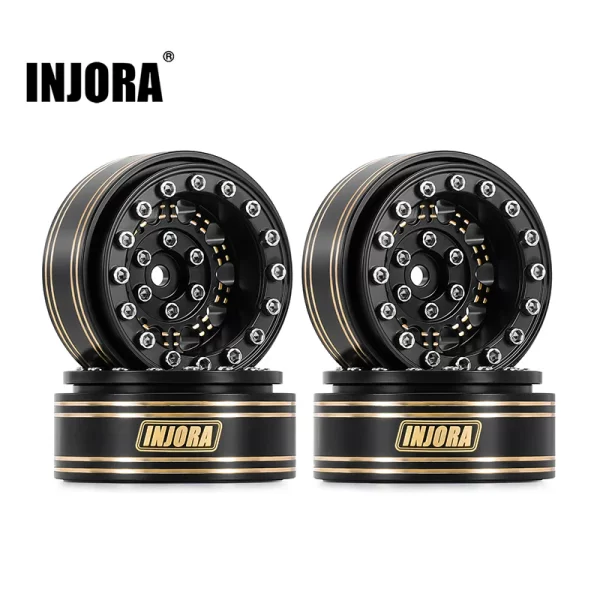 Aros INJORA 1.3" Beadlock de Latón Súper Pesadas 81g/unidad para RC Crawler 1/24 1/18