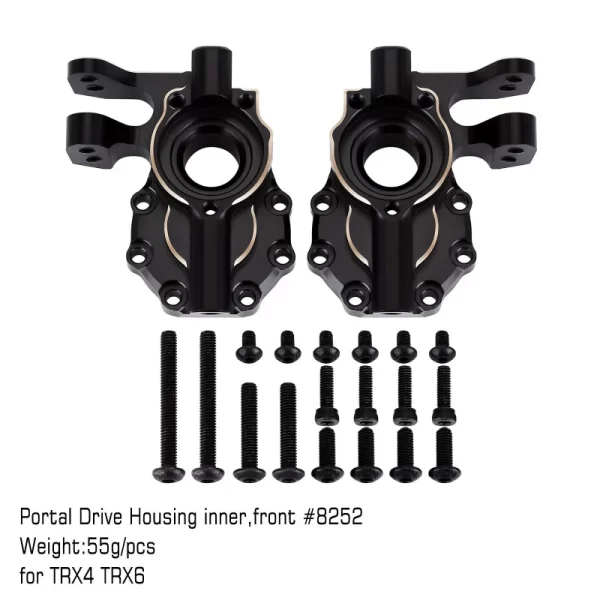 Carcasa de transmisión INJORA en latón negro 55g #8252 para TRX-4 TRX-6