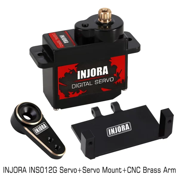 Servo digital INJORA INS012G 12g con soporte y brazo metálico 15T para Axial SCX24 AX24