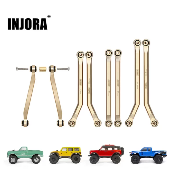 Set de links INJORA de latón pesado (37g), high clearance para SCX24 C10/JLU/Bronco/Base Camp (8 piezas)