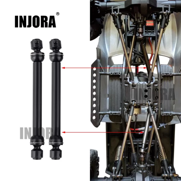 Ejes de transmisión universales INJORA de acero (2 piezas) 112-152mm para autos RC 1/10