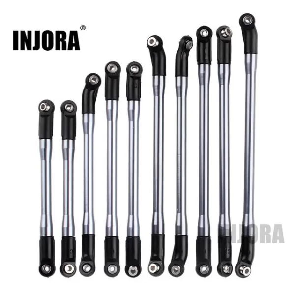 Set de 10 links INJORA de aluminio (313mm) con ball joints plásticos para Axial SCX10 II 90046