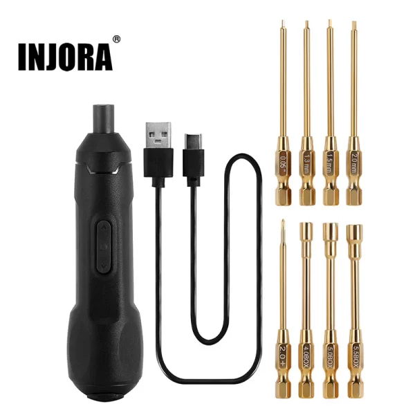 Destornillador eléctrico mini inalámbrico con 8 puntas para RC 1/18 y 1/24