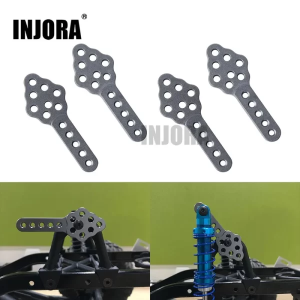 Soportes metálicos CNC para amortiguadores RC 1/10 (ajuste de altura y ángulo)